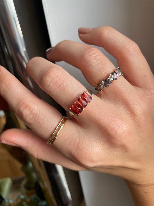 Vintage Quartz & Diamond Ring