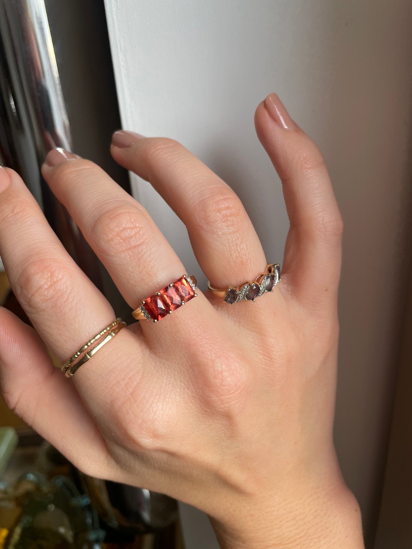 Vintage Quartz & Diamond Ring