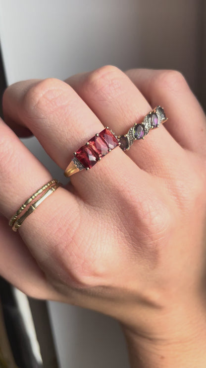 Vintage Quartz & Diamond Ring